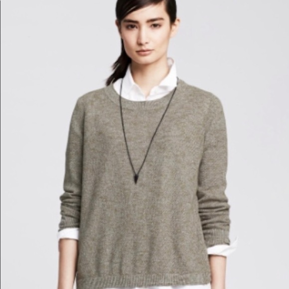 Banana Republic Split Back Lightweight Merino Sweater Slate Blue XS - Picture 7 of 7